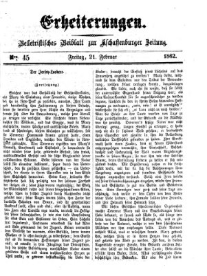 Erheiterungen (Aschaffenburger Zeitung) Freitag 21. Februar 1862