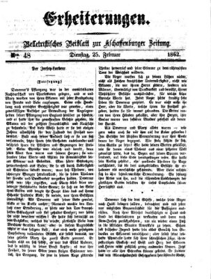 Erheiterungen (Aschaffenburger Zeitung) Dienstag 25. Februar 1862