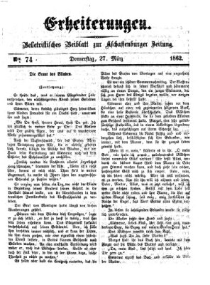 Erheiterungen (Aschaffenburger Zeitung) Donnerstag 27. März 1862