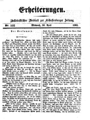 Erheiterungen (Aschaffenburger Zeitung) Mittwoch 30. April 1862