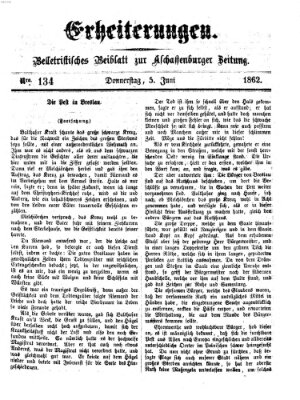 Erheiterungen (Aschaffenburger Zeitung) Donnerstag 5. Juni 1862