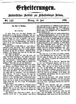 Erheiterungen (Aschaffenburger Zeitung) Montag 16. Juni 1862