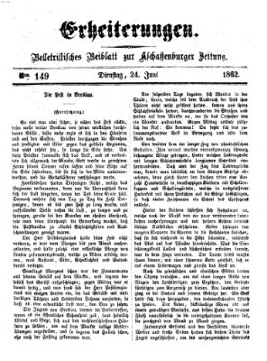 Erheiterungen (Aschaffenburger Zeitung) Dienstag 24. Juni 1862
