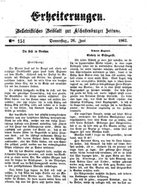 Erheiterungen (Aschaffenburger Zeitung) Donnerstag 26. Juni 1862