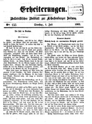 Erheiterungen (Aschaffenburger Zeitung) Dienstag 1. Juli 1862