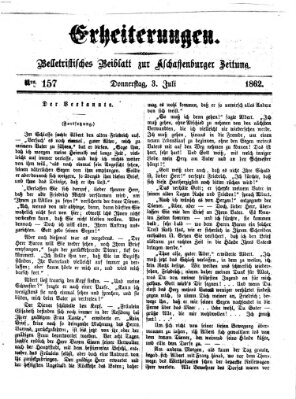 Erheiterungen (Aschaffenburger Zeitung) Donnerstag 3. Juli 1862