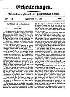 Erheiterungen (Aschaffenburger Zeitung) Donnerstag 31. Juli 1862