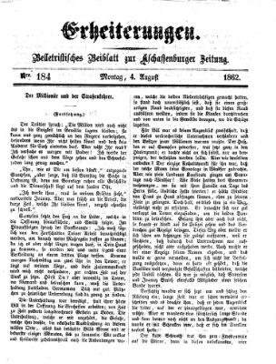 Erheiterungen (Aschaffenburger Zeitung) Montag 4. August 1862