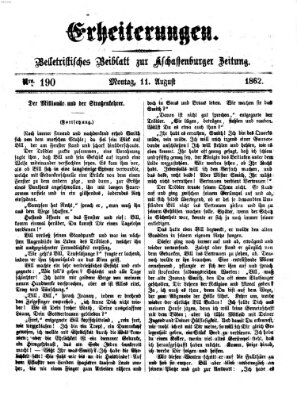 Erheiterungen (Aschaffenburger Zeitung) Montag 11. August 1862