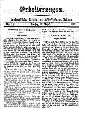 Erheiterungen (Aschaffenburger Zeitung) Dienstag 12. August 1862