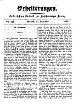 Erheiterungen (Aschaffenburger Zeitung) Mittwoch 10. September 1862