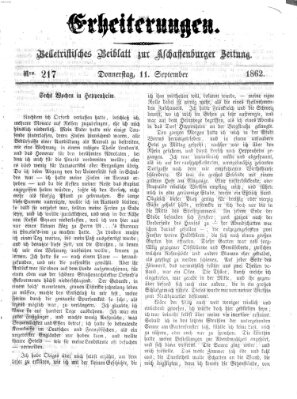 Erheiterungen (Aschaffenburger Zeitung) Donnerstag 11. September 1862