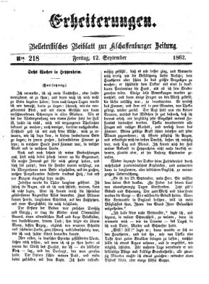 Erheiterungen (Aschaffenburger Zeitung) Freitag 12. September 1862