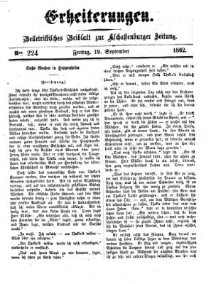 Erheiterungen (Aschaffenburger Zeitung) Freitag 19. September 1862