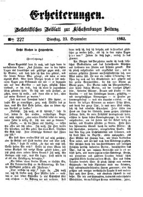 Erheiterungen (Aschaffenburger Zeitung) Dienstag 23. September 1862