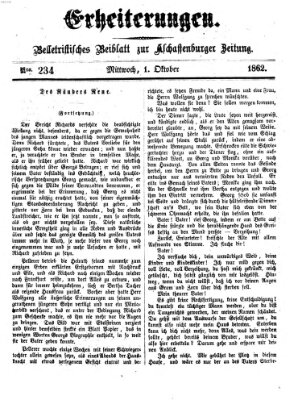 Erheiterungen (Aschaffenburger Zeitung) Mittwoch 1. Oktober 1862