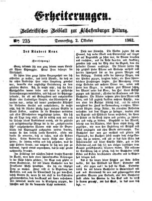 Erheiterungen (Aschaffenburger Zeitung) Donnerstag 2. Oktober 1862