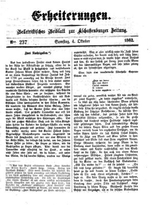 Erheiterungen (Aschaffenburger Zeitung) Samstag 4. Oktober 1862