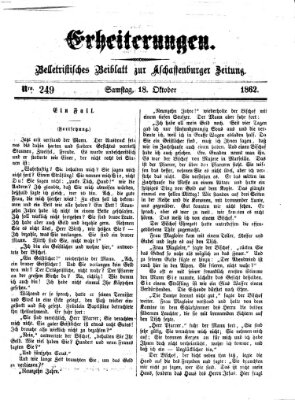 Erheiterungen (Aschaffenburger Zeitung) Samstag 18. Oktober 1862