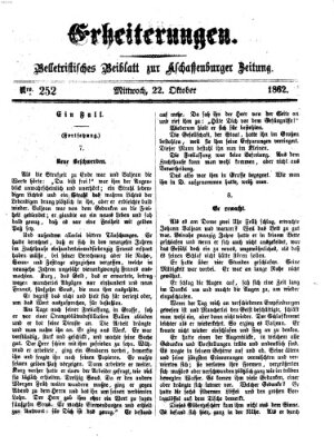 Erheiterungen (Aschaffenburger Zeitung) Mittwoch 22. Oktober 1862