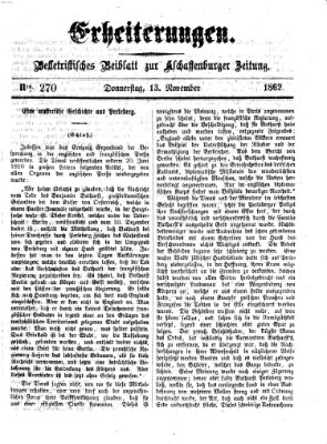 Erheiterungen (Aschaffenburger Zeitung) Donnerstag 13. November 1862