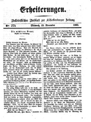 Erheiterungen (Aschaffenburger Zeitung) Mittwoch 19. November 1862