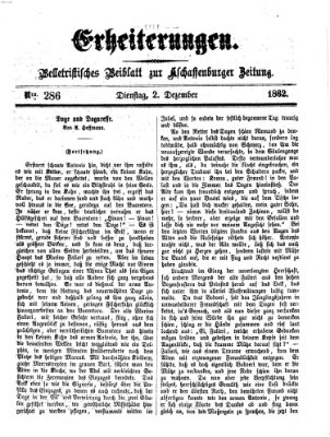 Erheiterungen (Aschaffenburger Zeitung) Dienstag 2. Dezember 1862