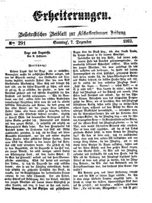 Erheiterungen (Aschaffenburger Zeitung) Sonntag 7. Dezember 1862