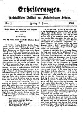 Erheiterungen (Aschaffenburger Zeitung) Freitag 2. Januar 1863