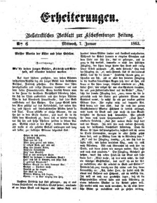 Erheiterungen (Aschaffenburger Zeitung) Mittwoch 7. Januar 1863