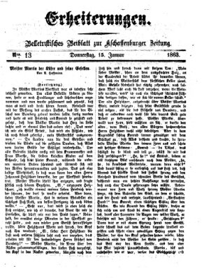 Erheiterungen (Aschaffenburger Zeitung) Donnerstag 15. Januar 1863