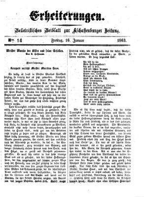 Erheiterungen (Aschaffenburger Zeitung) Freitag 16. Januar 1863