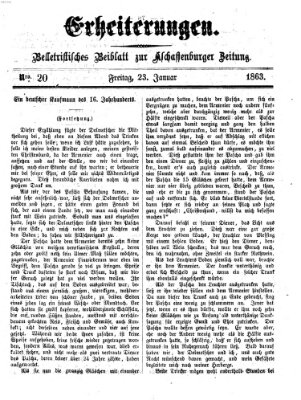 Erheiterungen (Aschaffenburger Zeitung) Freitag 23. Januar 1863