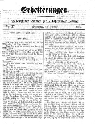 Erheiterungen (Aschaffenburger Zeitung) Donnerstag 12. Februar 1863