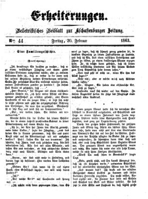 Erheiterungen (Aschaffenburger Zeitung) Freitag 20. Februar 1863