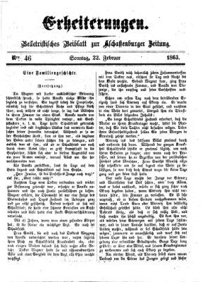 Erheiterungen (Aschaffenburger Zeitung) Sonntag 22. Februar 1863