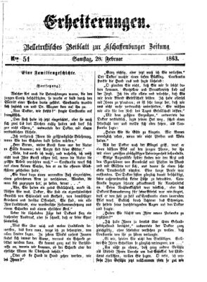 Erheiterungen (Aschaffenburger Zeitung) Samstag 28. Februar 1863