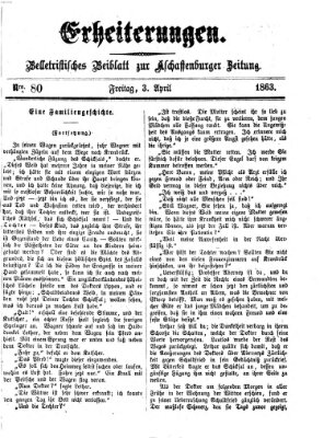 Erheiterungen (Aschaffenburger Zeitung) Freitag 3. April 1863