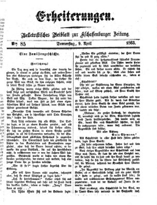 Erheiterungen (Aschaffenburger Zeitung) Donnerstag 9. April 1863