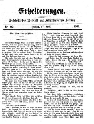 Erheiterungen (Aschaffenburger Zeitung) Freitag 17. April 1863