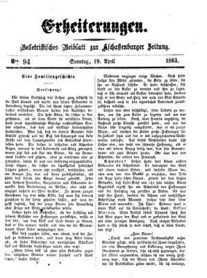 Erheiterungen (Aschaffenburger Zeitung) Sonntag 19. April 1863