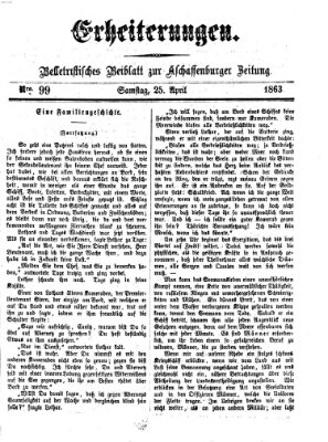 Erheiterungen (Aschaffenburger Zeitung) Samstag 25. April 1863