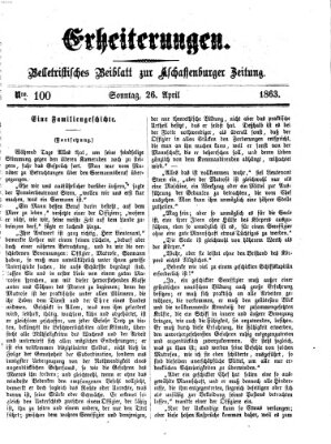 Erheiterungen (Aschaffenburger Zeitung) Sonntag 26. April 1863