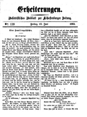 Erheiterungen (Aschaffenburger Zeitung) Freitag 12. Juni 1863