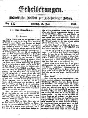 Erheiterungen (Aschaffenburger Zeitung) Sonntag 21. Juni 1863