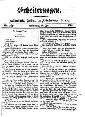 Erheiterungen (Aschaffenburger Zeitung) Donnerstag 16. Juli 1863