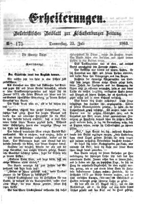 Erheiterungen (Aschaffenburger Zeitung) Donnerstag 23. Juli 1863