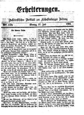 Erheiterungen (Aschaffenburger Zeitung) Montag 27. Juli 1863