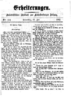 Erheiterungen (Aschaffenburger Zeitung) Donnerstag 30. Juli 1863