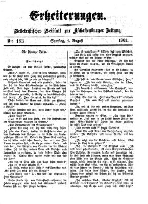 Erheiterungen (Aschaffenburger Zeitung) Samstag 1. August 1863